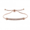 Rose Gold Plated Pave Bar Toggle Bracelet