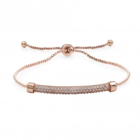 Rose Gold Plated Pave Bar Toggle Bracelet