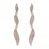 Rose Gold Plated Pave Link Drop Earrings