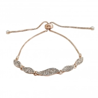 Rose Gold Plated Pave Toggle Bracelet
