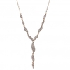 Rose Gold Plated Pave Y Drop Necklace