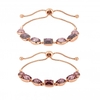 Rose Gold Plated Peach Mix Toggle Bracelet - Pack of 2