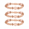Rose Gold Plated Peach Pearl Multipack Wristwear - Pack of 3