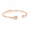 Rose Gold Plated Pear Crystal Open Cuff Bangle