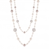 Rose Gold Plated Pink And Cream Crystal Pave Rope Necklace