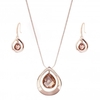 Rose Gold Plated Pink Centre Crystal Set