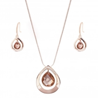 Rose Gold Plated Pink Centre Crystal Set