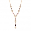 Rose Gold Plated Pink Crystal Celestial Y Drop Necklace