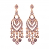 Rose Gold Plated Pink Crystal Chandelier Drop Earring