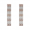 Rose Gold Plated Pink Crystal Diamante Drop Earrings