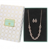 Rose Gold Plated Pink Crystal Navette Allway Set - Gift Boxed