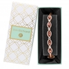 Rose Gold Plated Pink Crystal Navette Stone Bracelet - Gift Boxed