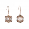 Rose Gold Plated Pink Crystal Pearl Centre Flower Earrings