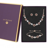 Rose Gold Plated Pink Crystal Set - Gift Boxed