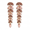 Rose Gold Plated Pink Effect Style Leaf Drop Earring