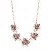Rose Gold Plated Pink Mix Crystal And Pearl Necklace