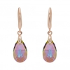 Rose gold plated pink pear earrings