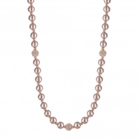Rose Gold Plated Pink Pearl Necklace