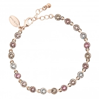Rose gold plated pink tennis bracelet