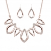 Rose Gold Plated Polished And Pave Open Set