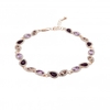 Rose Gold Plated Purple Amythyst Mixed Crystal Bracelet