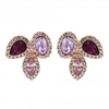 Rose Gold Plated Purple Amythyst Mixed Crystal Earrings