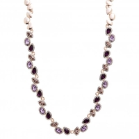Rose Gold Plated Purple Amythyst Mixed Crystal Necklace