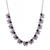Rose Gold Plated Purple Crystal Tonal Cluster Necklace