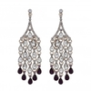 Rose Gold Plated Purple Droplet Chandelier Earrings