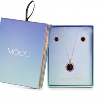 Rose Gold Plated Purple Halo Set - Gift Boxed
