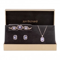 Rose Gold Plated Purple Halo Set - Gift Boxed