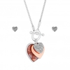 Rose Gold Plated Resin Heart Necklace And Earring Set
