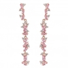 Rose Gold Plated Scattered Pink Stone Drop Earring