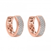 Rose Gold Plated Small Cubic Zirconia Pave Hoop Earring