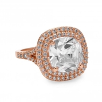 Rose Gold Plated Square Cocktail Ring