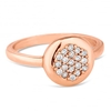 Rose gold plated sterling silver embellished round ring