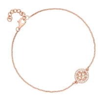 Rose gold plated sterling silver filigree disc bracelet