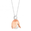 Rose gold plated sterling silver flower cap pendant necklace