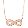 Rose gold plated sterling silver infinity necklace