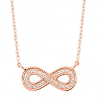 Rose gold plated sterling silver infinity necklace