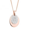Rose gold plated sterling silver oval disc necklace