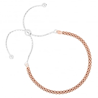 Rose gold plated sterling silver popcorn toggle bracelet