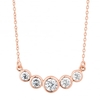 Rose gold plated sterling silver round bar necklace
