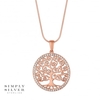 Rose gold plated sterling silver tree of life necklace