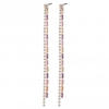 Rose Gold Plated Tonal Pink Baguette And Crystal Earrings