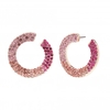 Rose Gold Plated Tonal Pink Front To Back Stud Earring