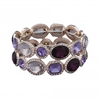 Rose Gold Plated Tonal Purple Stretch Bracelet