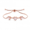 Rose Gold Plated Triple Heart Toggle Bracelet