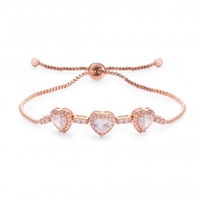 Rose Gold Plated Triple Heart Toggle Bracelet