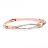 Rose Gold Plated Twisted Link Crystal Bangle Bracelet